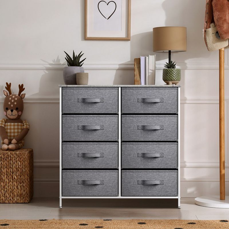 Sorbus 8 Drawers Dresser- Storage Unit with Steel Frame, Wood Top, Fabric Bins - for Bedroom, Closet, Office and more, 2 of 7
