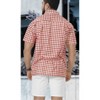 LA LEELA Men's Short Sleeve Button Down Plaid Men's Classic Casual Summer Vacation Camp Beach Collar Poplin Shirts Flannel Work Shirt - 2 of 4