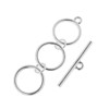 John Bead Must Have Findings Metal Silver 6mm 3 Ring Toggle Clasp, 3-Set - 2 of 4