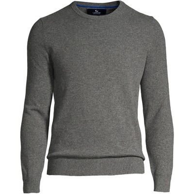 Lands' End Men's Tall Fine Gauge Cashmere Sweater - X Large Tall - Charcoal  Heather