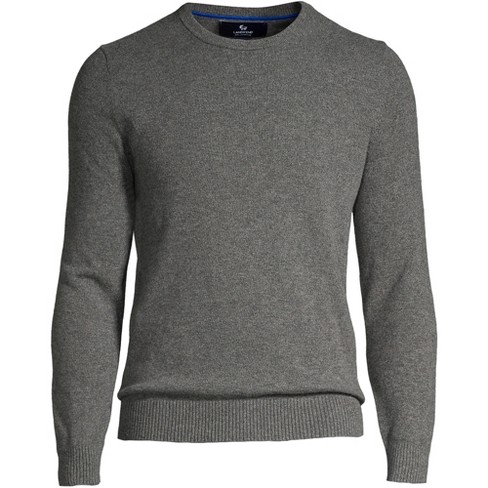 Men's Fine Gauge Cashmere Crewneck Sweater - Lands' End - Green - XL