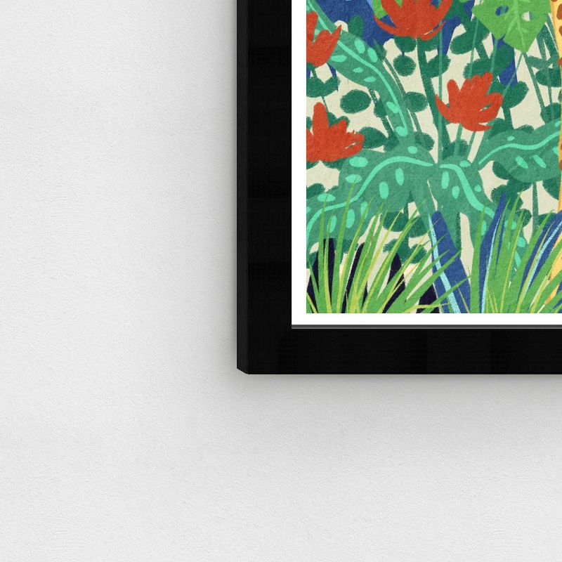 15&#34; x 21&#34; Contemporary Colorful Giraffe Framed Wall Art Print Green - Wynwood Studio, 6 of 8