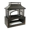 37-Inch Rectangular Metal Outdoor Wood Burning Fireplace,Outdoor Fireplace with Built-in Log Storage and Poker-Brushed Bronze,Log Burner Fire Pit - 2 of 4