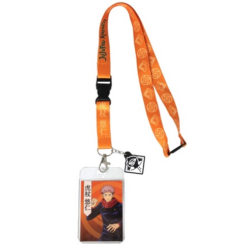 Orange with Lanyard Badge Reel Holder, Badge Holder Quick Release