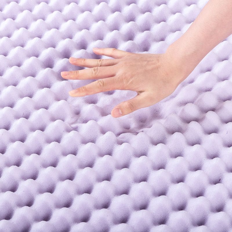 Mellow Egg Crate Memory Foam Lavender Infusion 1.5" Mattress Topper, 5 of 10