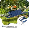 NAYSAYE Hand Truck Dolly Wooden Planter Wagon Rustic Wheelbarrow Flower Cart for Garden Patio Yard, Blue, 27.5"*10.5"*11.5" - 4 of 4