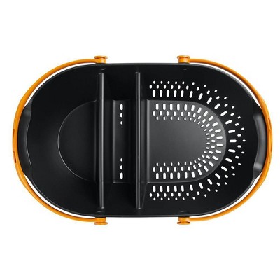 24-inch Black and Orange Plastic Garden Harvest Basket