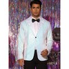 INSPIRE CHIC Men's Peak Lapel Color Block Shiny Sparkle Sequin Blazer - 2 of 4