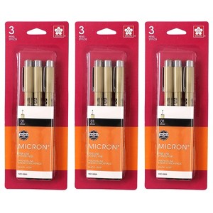 Sakura Pigma Micron Pen Fineliner Black Ink 3/Bundle (SAK50020-3) - 1 of 3