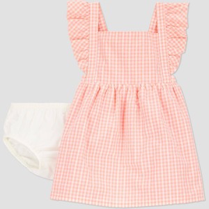 Carter's Just One You®️ Baby Girls' Gingham Dress - Peach - 1 of 3