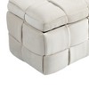 VYNXARIA Exquisite Beige Velvet Storage Footstool for Bedroom with Safety Hinges - 2 of 4