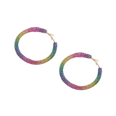 SOHI Women's Gold Metallic Ombre Hoop Earrings