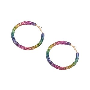 SOHI Women's Gold Metallic Ombre Hoop Earrings - 1 of 3