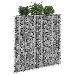 vidaXL Trapezium Gabion Raised Bed Galvanized Steel 39.4"x7.9"x39.4" - 1 of 4