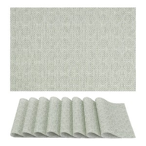REGALWOVEN Farmhouse Placemats Set of 8 Plastic Placemats for Dining Table Decor Indoor Washable Kitchen Table Mat with Pattern - 1 of 4