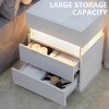 Resenkos White LED Nightstand, 3 Drawer, Acrylic Panel, Multi-color RGB Light, Bedroom Furniture, 14.57"L x 19.67"W x 22.44"H - 2 of 4