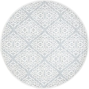 Nuloom Jaime Vintage Trellis Area Rug, Round 5', Gray - 1 of 4