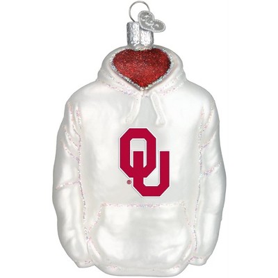 Old World Christmas Blown Glass Ornament for Christmas Tree, Oklahoma Hoodie