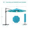 Sonkuki 11FT Round Offset Outdoor Patio Solar LED Cantilever Umbrella Aluminium Pole, 360° Rotation and Canopy Angle Adjustment - 3 of 4