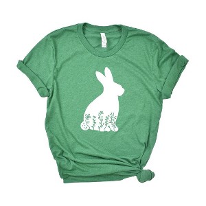 Simply Sage Market Women's Bunny With Flowers Short Sleeve Graphic Tee - 1 of 3