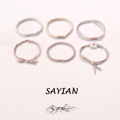 4 pcs Flower pattern Phone Circle Coil Hair Ties, Mixed color Hair circle, and Cute Hair Accessories