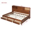 Full Size Wooden Daybed with 3 Storage Drawers Upper Soft Board shelf and a set of Sockets and USB Ports Gray - 2 of 4