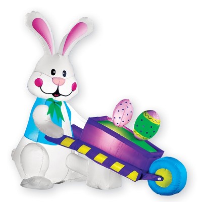 Collections Etc Inflatable Easter Bunny With Cart : Target