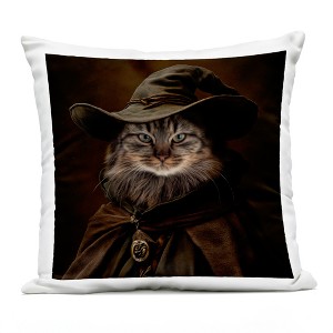 Stupell Industries Whiskered Wizardry Cat Outdoor Decorative Throw Pillow, 18 x 18 - 1 of 3