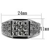 Slickblue Men’s Polished Stainless Steel Ring, Clear Synthetic Crystal Accents, Bold Fashion Statement, Sizes 8-13 - 2 of 4