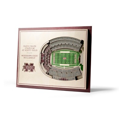 NCAA Mississippi State Bulldogs 5-Layer Stadiumviews 3D Wall Art