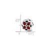 Black Bow Jewelry Sterling Silver with Red Crystals Lattice Flower Bead Charm - 2 of 3