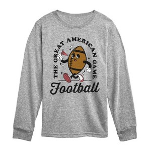 Boys' - Instant Message - Vintage Football Mascot Long Sleeve Graphic T-Shirt - 1 of 4