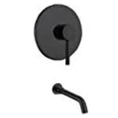 KubeBath Aqua Rondo Matte Black  Tub Filler w/ Rough-In Valve