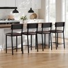 Bar Stools Set of 4/2, PU Leather Counter Height Bar Stools with Backrest and Footrest,Tall Bar Stool with Thick Cushion - 2 of 4
