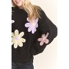 Women's Flower Applique Sweater - ADORA - 4 of 4