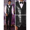 Lars Amadeus Men's Western PU Faux Leather Waistcoat Vest with Bow-Tie - 4 of 4