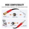 VEVOR Pressure Washer Hose, 100FT, Kink Free 3/8"-φ14.8 Male, 3/8"-φ15 Female For Most Brand Pressure Washers, 4.9'' Bending Radius, Black - 3 of 4
