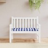 vidaXL Blue and White Striped Garden Bench Cushion - 39.4"x19.7"x2.8" - Water-Resistant Oxford Fabric with Hollow Fiber Filling and Non-Slip Design - 2 of 4