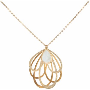 Pavilion Gift Company - Gold Petal - Mother of Pearl Necklace - Necklaces - 1 of 4
