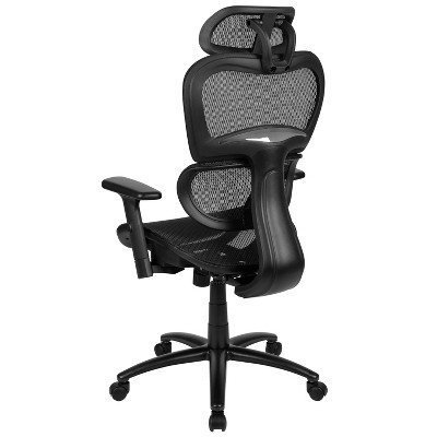 Ergonomic High-Back Swivel Task Chair with Adjustable Arms in Black