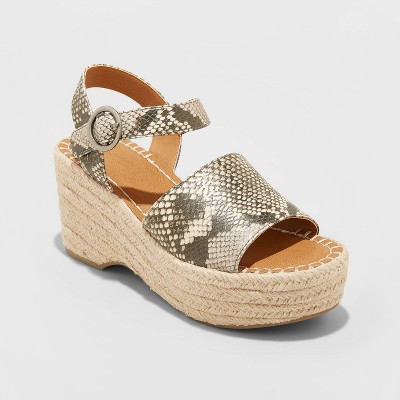 snake print espadrille wedges