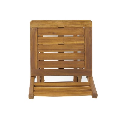 Natural Eucalyptus Wood Foldable Outdoor Bar Stool
