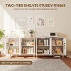 Rattan Sideboard Buffet Cabinet, Wooden Side board Accent Buffet With Power Outlet, Wood Sideboard With 4 Doors - 3 of 4