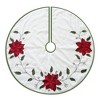 Kurt Adler 54" Ivory with Holly Leaves and Poinsettia Tree Skirt - 2 of 4