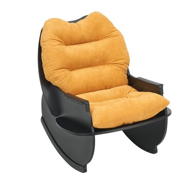 Vynxaria Cat chair-30.31-Inch Green Velvet Rocking Chair - Cozy Single Seat for Relaxation