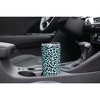 Elanze Designs 20 oz Stainless Steel On the Go Insulated Travel Tumbler With Push Top Lid, Black Cheetah Leopard Print Sky Blue - 3 of 4