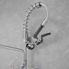 BWE Commercial Restaurant Pull Down 2-Handle Wall Mount Pre-Rinse Spray Utility Kitchen Faucet - 3 of 4