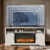 VEVOR Fireplace TV Stand, Farmhouse Fireplace TV Stand for TVs up to 80 inch, with 36 inch Fireplace & LED Lights, White - 2 of 4