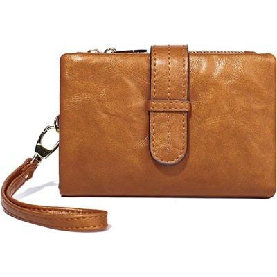 BEAFUP Women's Wallets - RFID Blocking PU Leather Wallet - Stylish Compact Bifold Design with Detachable Wrist Strap for Everyday Carry