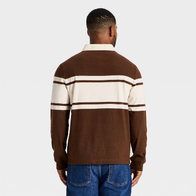 Мужские рубашки Goodfellow & Co Men's Long Sleeve Rugby Shirt - Goodfellow & Co™ Dark Brown M — фото 2